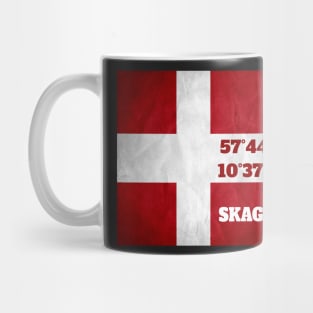 Skagen Fyr - coordinates - flag Mug